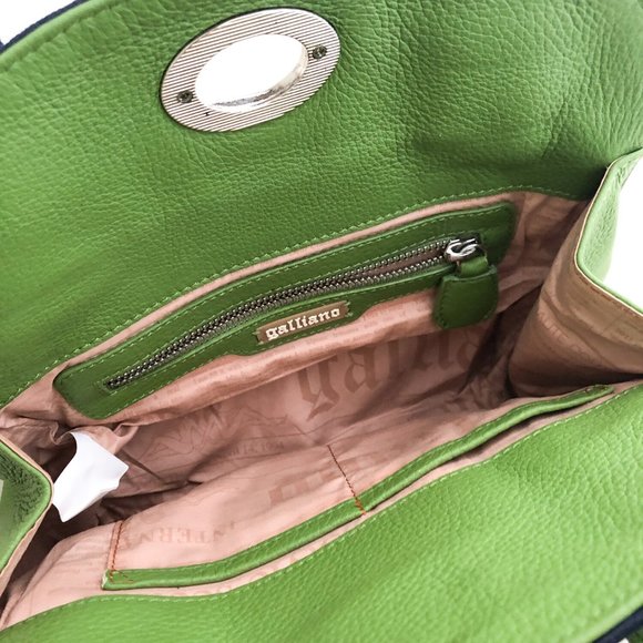 Galliano Seatbelt Logo Leather Handbag - Picture 3 of 5